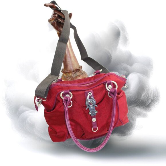 George Gina & Lucy All Sm; Les Maroon Plum Canvas Nylon RFID Satchel - Picture 1 of 11